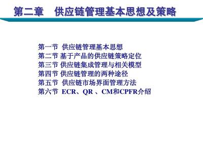 供應鏈管理的基本思想與核心策略 從效率到韌性的演進